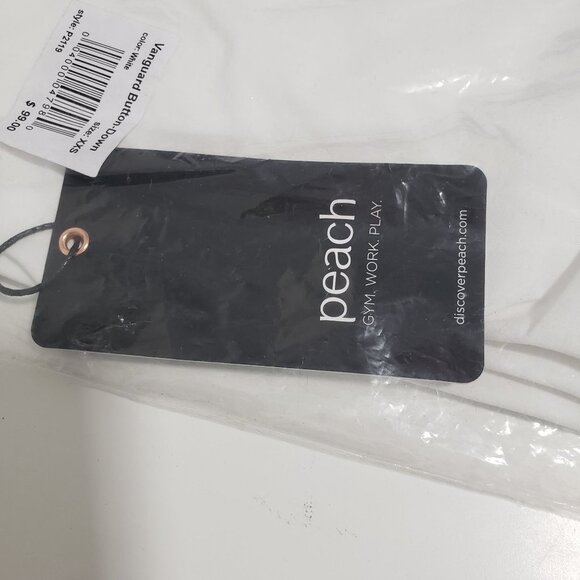 NWT‎ Peach Vanguard Button-Down in White Size XXS - Picture 7 of 8